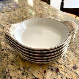 Royal Worcester Vintage Silver Lustre Mini Baking Dishes, Set of 6